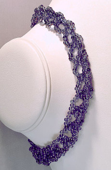 Lavender Luster Crocheted Bead Choker