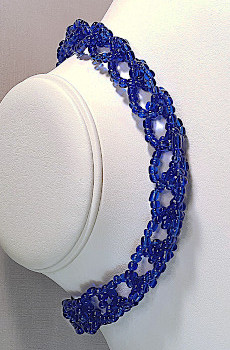 Royal Blue Crocheted Bead Choker