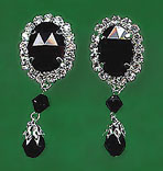 Noctyssa Black & Crystal Earrings