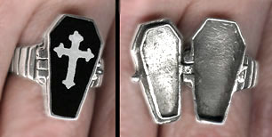 Sterling Coffin Poison Ring