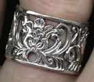 Wide Sterling Floral Filigree
Ring