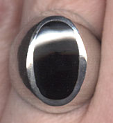 Sterling Onyx Oval Ring
