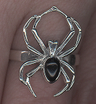 Sterling Spider Ring with Onyx