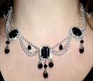 Noctyssa Black Rhinestone Necklace + Earrings