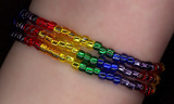 Triple Rainbow Beaded Bracelet