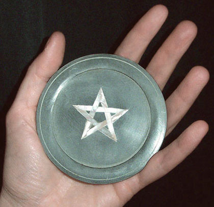 Soapstone and Mother of Pearl Altar Pentacle