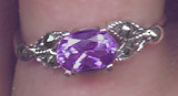 Sterling Amethyst and Marcasite Ring
