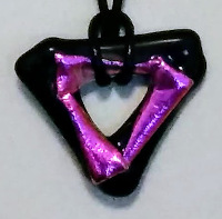 Dichroic Glass Purple Triangle Pendant